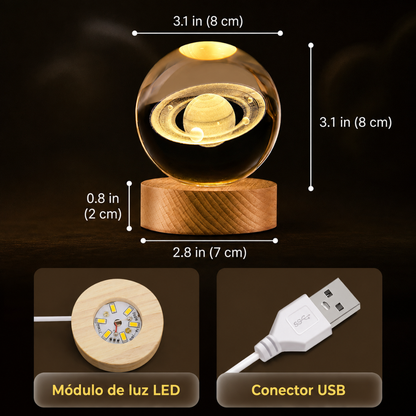 Lámpara Esfera de Cristal 3D