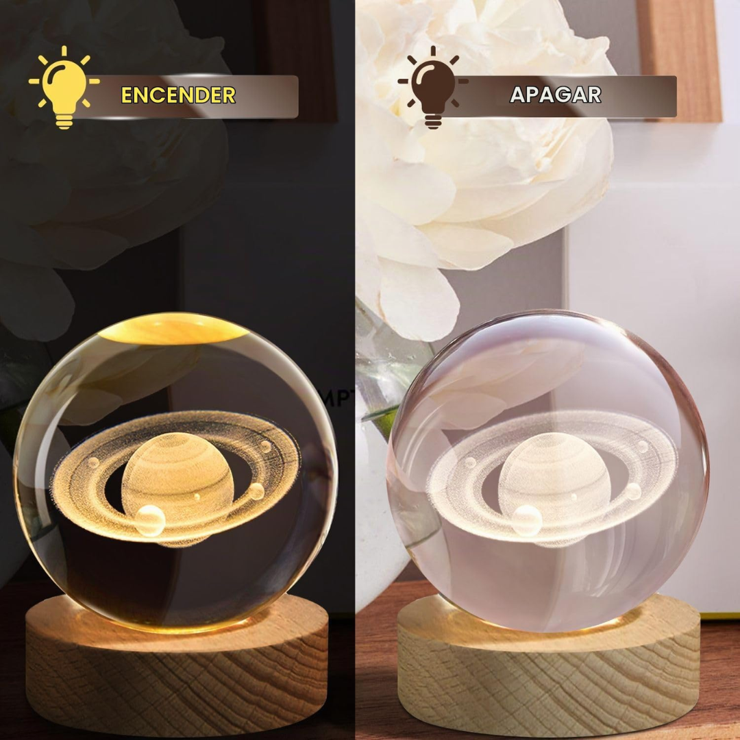 Lámpara Esfera de Cristal 3D