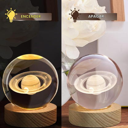 Lámpara Esfera de Cristal 3D